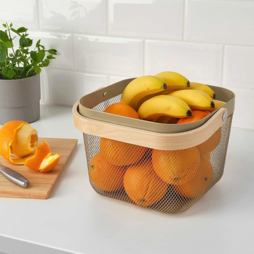 Fruit Basket With Lid - Decorative Fruit Bowl Metal Wire Basket Covered  Fruit Bowl Strainer For Fruits Vegetables Fruit Display Stand Keeps Flies  Out