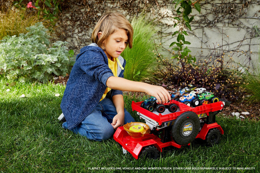 Hot Wheels Monster Trucks Downhill Race and Go Playset