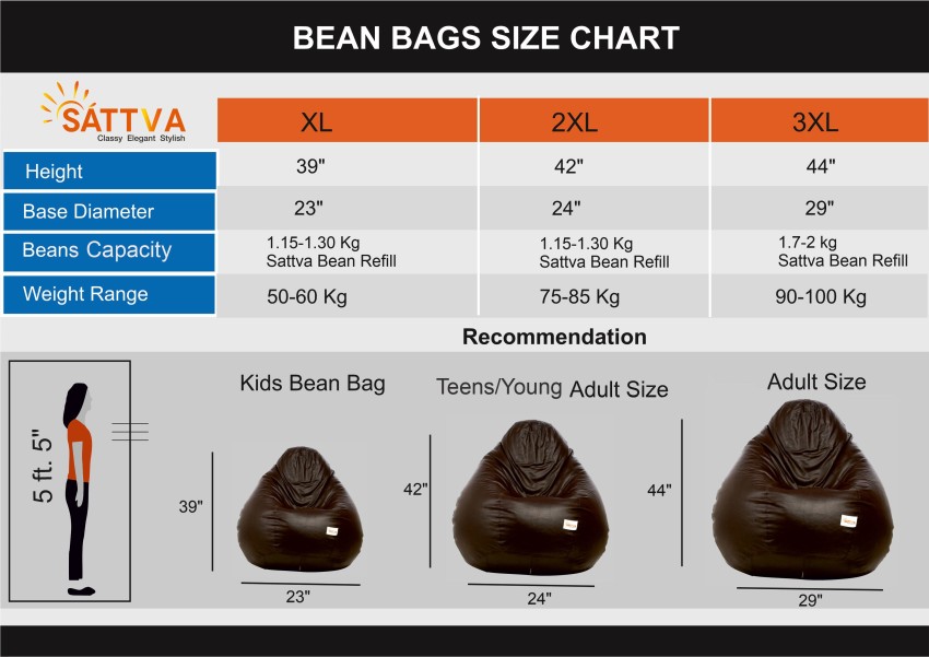 CordaRoys Bean Bag Sizes - How to Choose the Right Size?