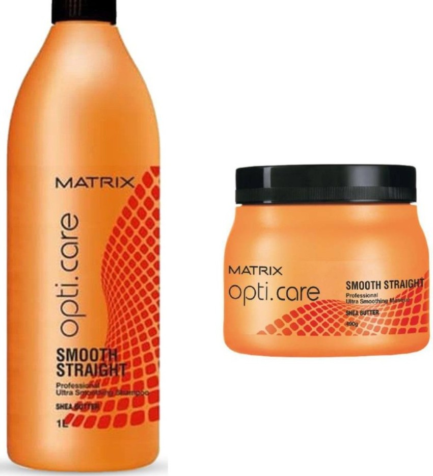 MATRIX OptiCare Professional ANTIFRIZZ Kit  For Salon Smooth Straight  hair  with Shea Butter  Shampoo 350ml  Masque 490g  Hair Serum 100ml   JioMart