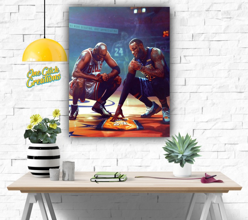 Michael Jordan Kobe Bryant Lebron James Canvas Print Basketball Poster