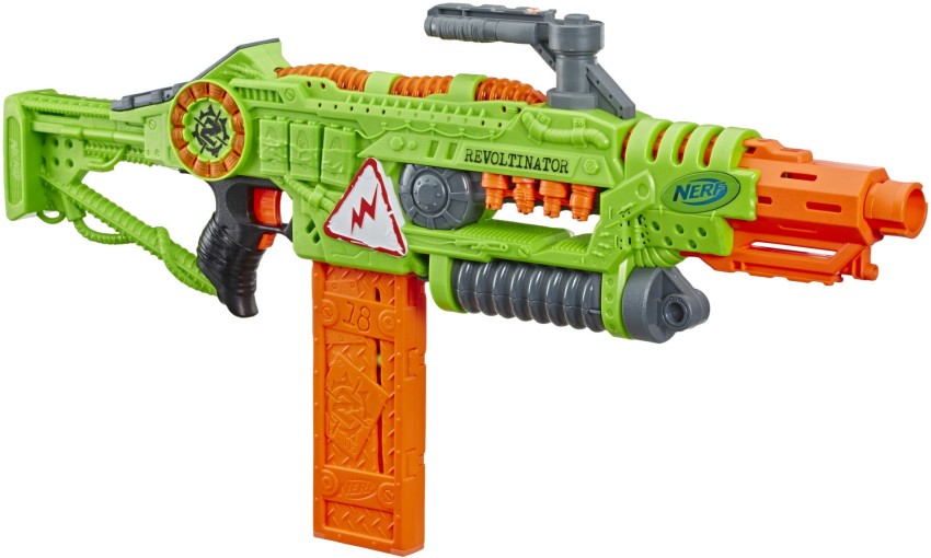 NERF Revoltinator Zombie Strike Toy Blaster with Motorized Lights Sounds &  18 Official Darts for Kids, Teens, & Adults