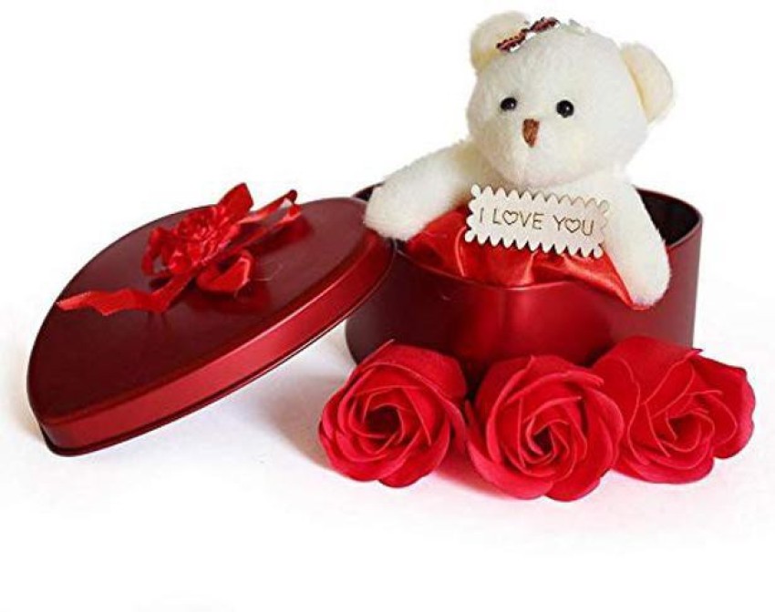 Soap Rose Flowers Bear Gift Box Xmas Birthday Valentine, 52% OFF