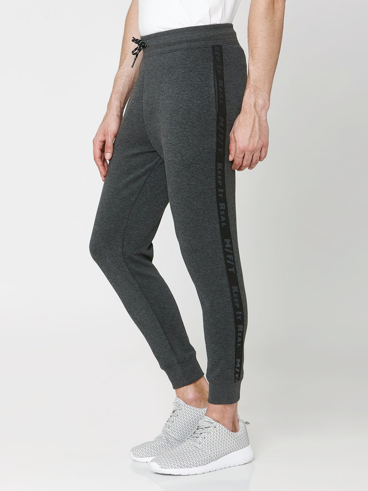 MUFTI Solid Men Black Track Pants - Buy 