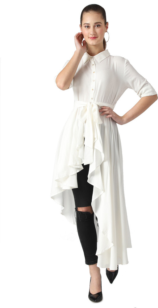 Pre Order: High Low Sleeveless Kurti With Tulip Pants | Little Muffet