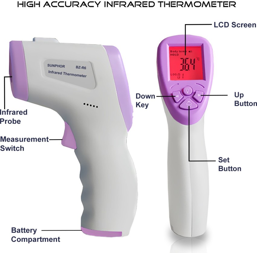 Thermometer SUNPHOR Infrared Forehead Thermometer for Adult and