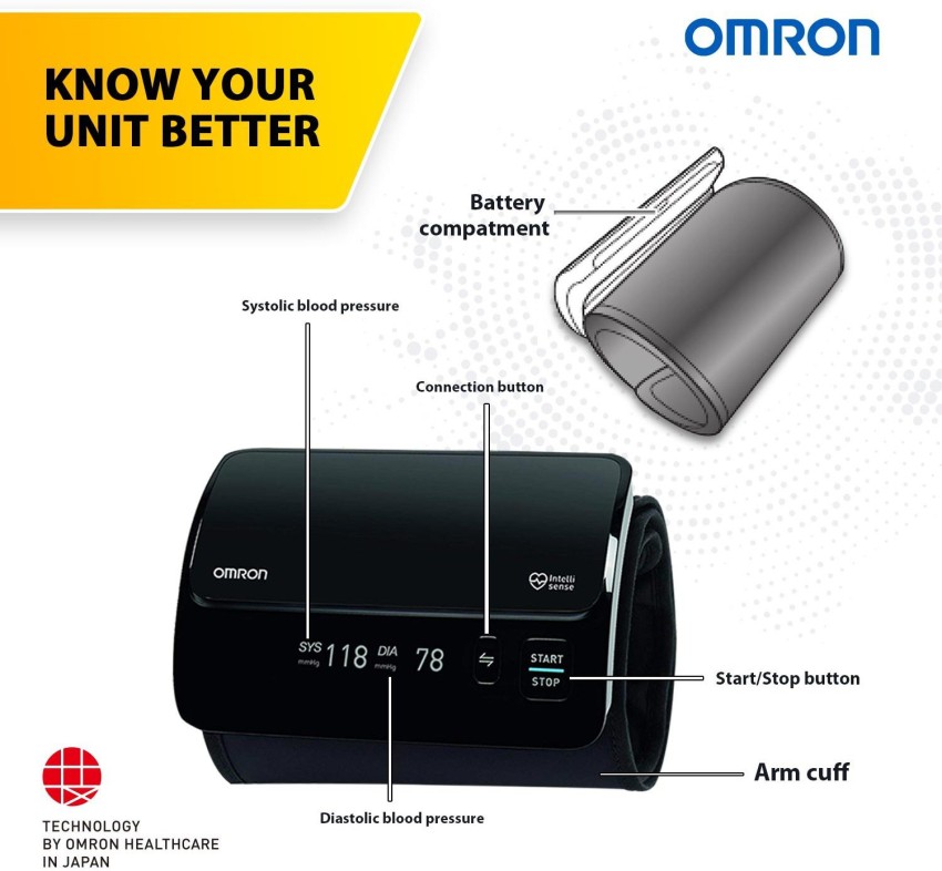 Omron evolv intellisense smart arm blood pressure monitor, automatic,  wireless, 100 measurement memory, omron connect app HEM-7600T-E