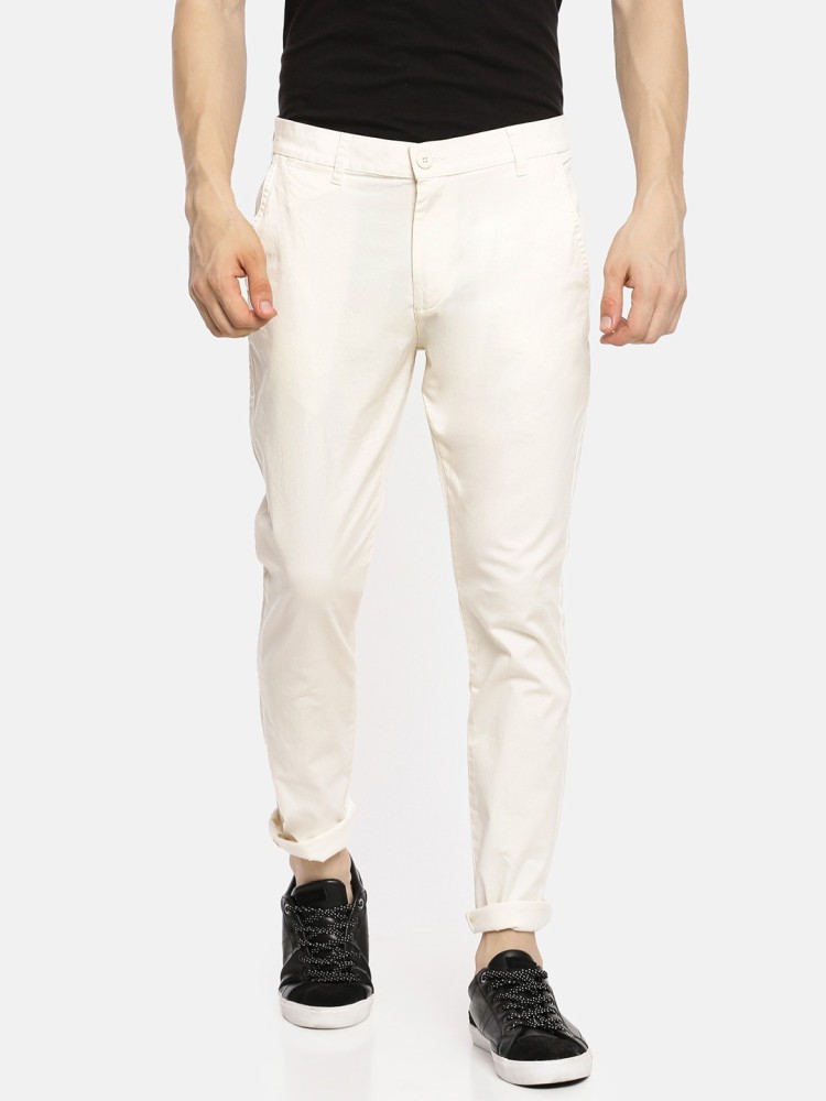 The Indian Garage Co Slim Fit Men White Trousers  Buy The Indian Garage Co  Slim Fit Men White Trousers Online at Best Prices in India  Flipkartcom