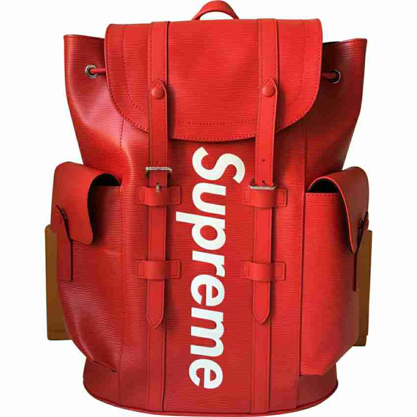 Louis Vuitton, Bags, Authentic Louis Vuitton Supreme Red Duffle Bag