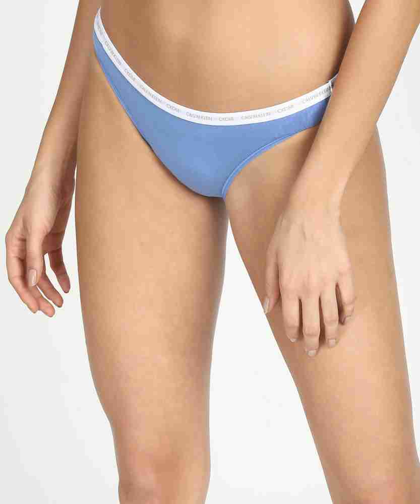 Calvin Klein Women's Cotton Form Thong Panty Underwear, Blue Granite, Small  S