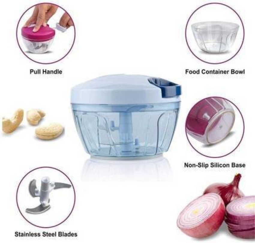 Manual Pull String Garlic Grater, 500ml Multifunction Vegetable Chopper For  Kitchen