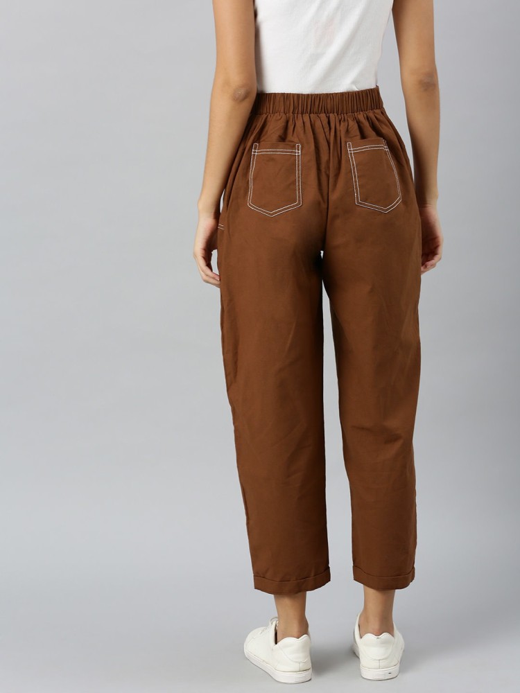 Buy Only Brown High Rise Pants for Women Online  Tata CLiQ