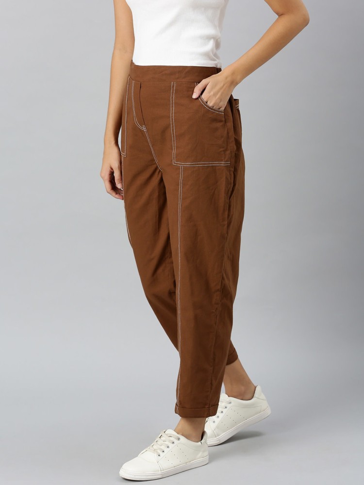 Jaipur Kurti Flared Women Brown Trousers  Buy Jaipur Kurti Flared Women  Brown Trousers Online at Best Prices in India  Flipkartcom