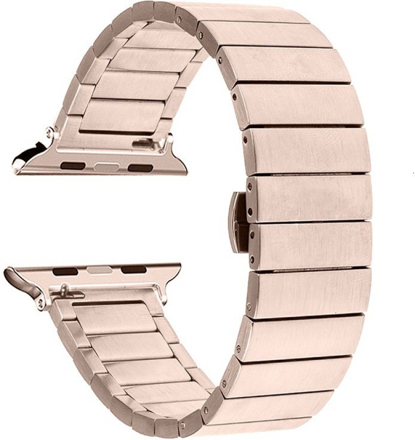 Gold Glossy Matte Link Strap for iWatch 45 mm 44 mm 42 mm 49 mm for Series  Ultra 8 7 6 SE 5 4 3 2 1  Starelabs India
