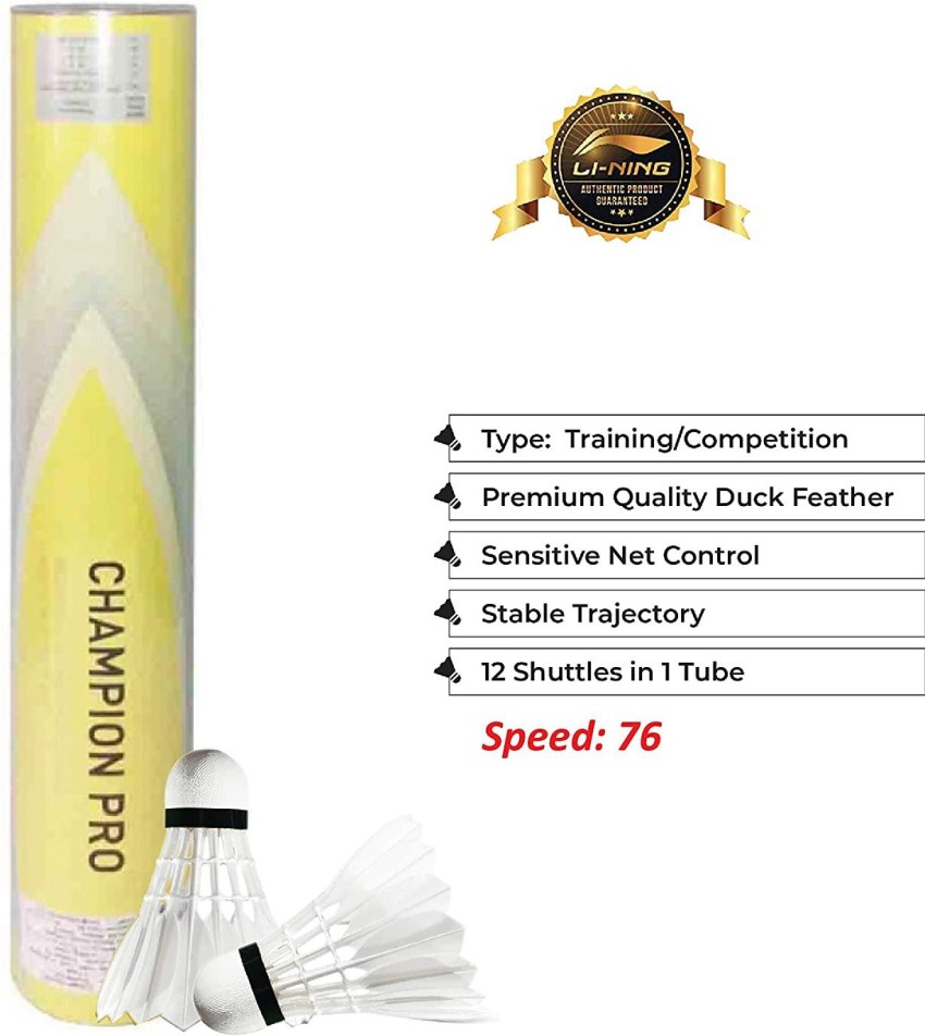 LI-NING AYQL002-4 Champion Pro Training Shuttlecock (White) Feather Shuttle - White - Buy LI-NING AYQL002-4 Champion Pro Training Shuttlecock (White) Feather Shuttle - White Online at Best Prices in India