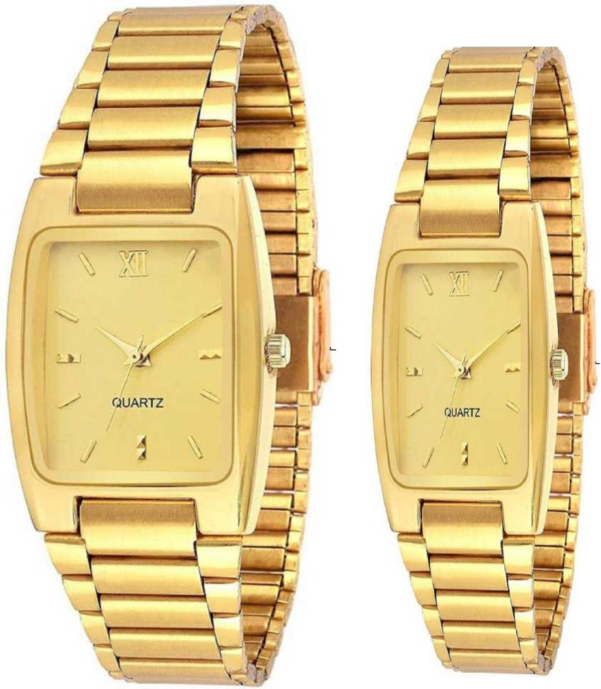 Couple watches shop gold plated