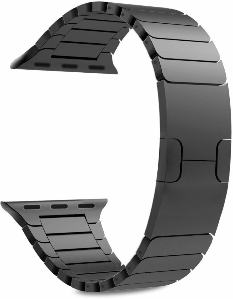Platinum - Link Stainless Steel Band for Apple Watch 42mm - Black