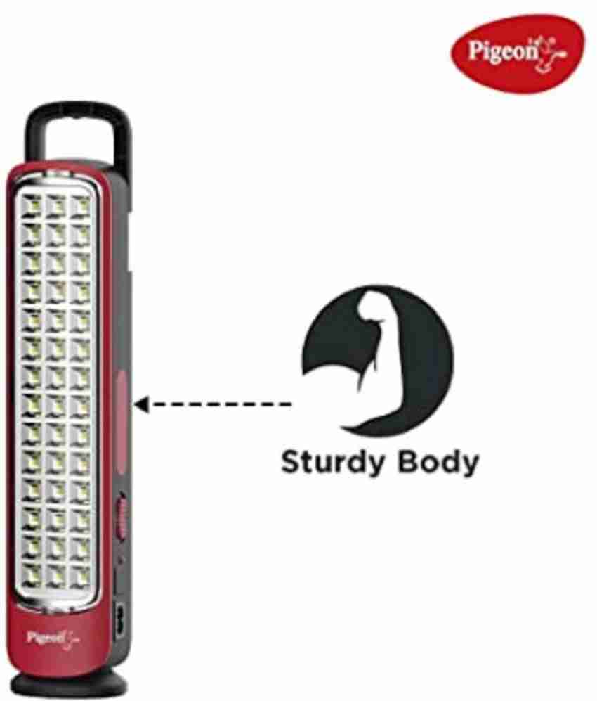 Buy Pigeon ABS Plastic Red Capella LED Rechargeable Emergency Lamp with  3200mAh Battery Online At Price ₹1047