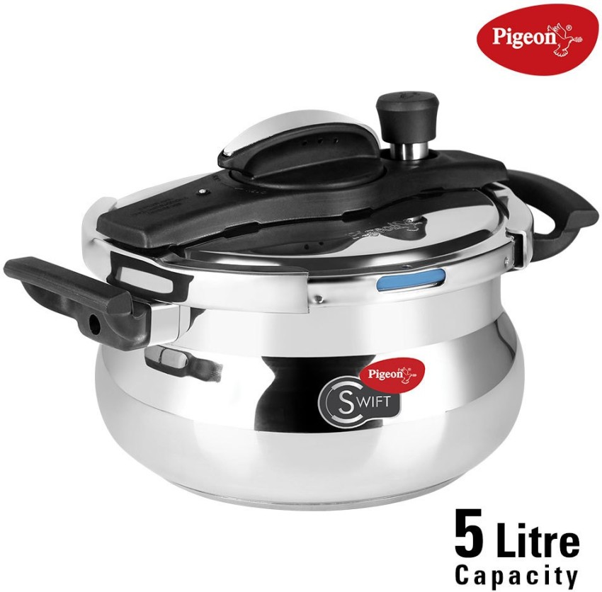 Pigeon Swift Stainless Steel 5 Litre Pressure Cooker 5 L Induction