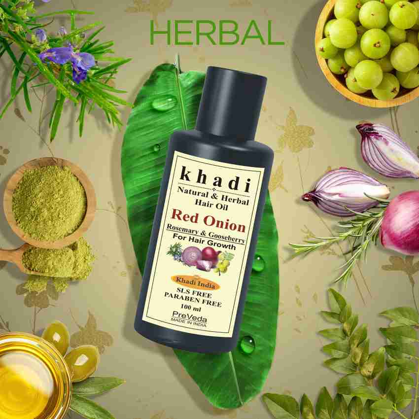 KHADI Red Onion Rosemary Gooseberry fast hair growth Oil with best oils for anti-hair fall Hair Oil - Price in India, Buy KHADI Red Onion Rosemary Gooseberry fast hair growth Oil with KHADI Red Onion Rosemary Gooseberry fast hair growth Oil with best oils for anti-hair fall Hair Oil - Price in India, Buy KHADI Red Onion Rosemary Gooseberry fast hair growth Oil with