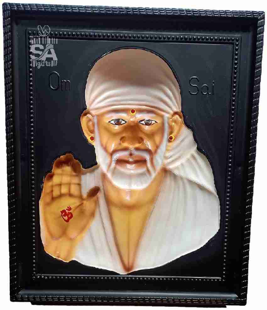 S A Gifts Sai Baba 3D Photo Frame for Home Decor & Gift (White, 10 ...