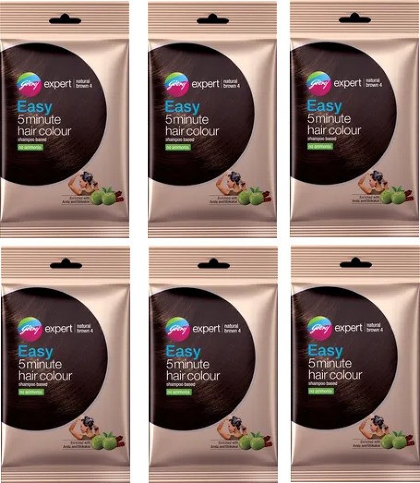 Godrej Expert Easy 5 Minutes Shampoo Based Hair Color Natural Brown 4 25  ml  JioMart