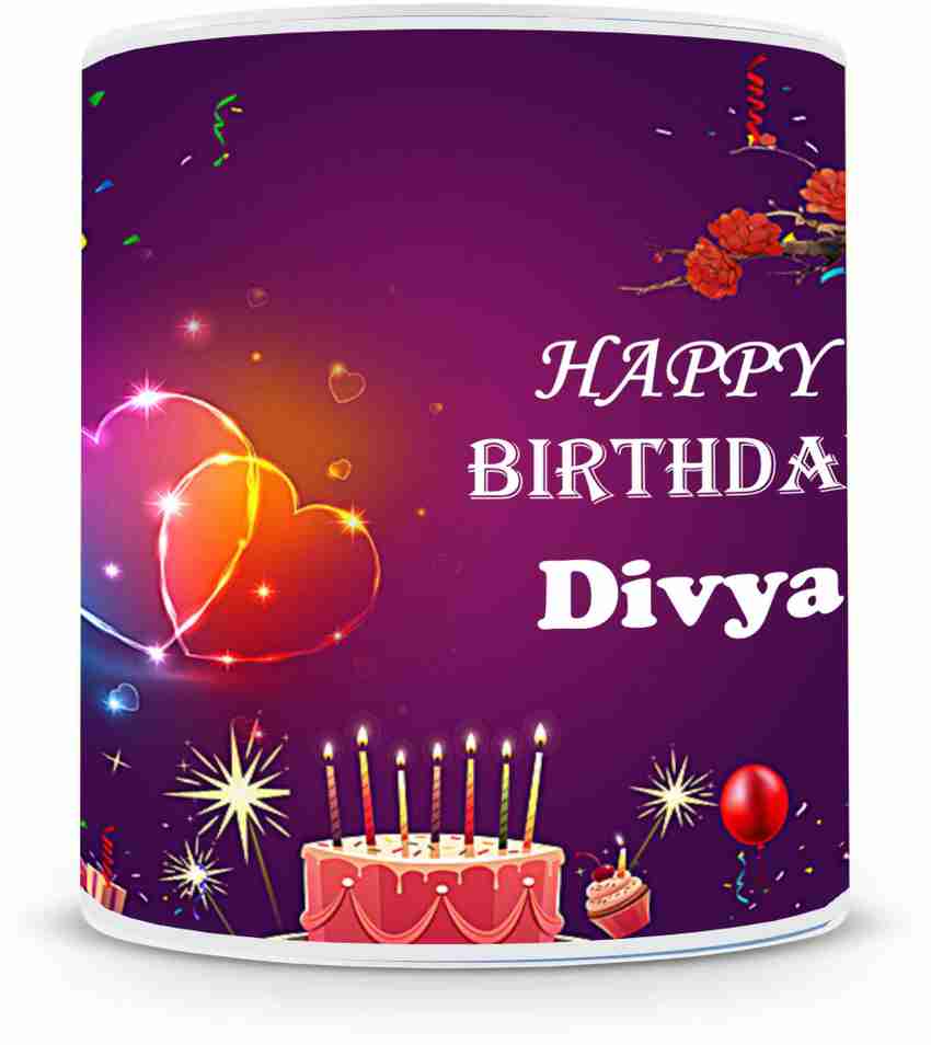 Babawill Happy Birthday Divya Ceramic White Coffee Ceramic Coffee ...