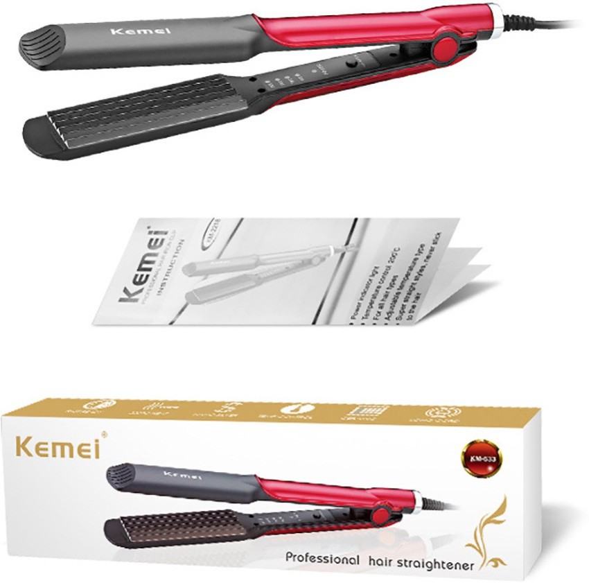 Kemei KM329 Temperature Control Professional Hair Straightener With  Special cermic platesLED Indicatorlong swivel