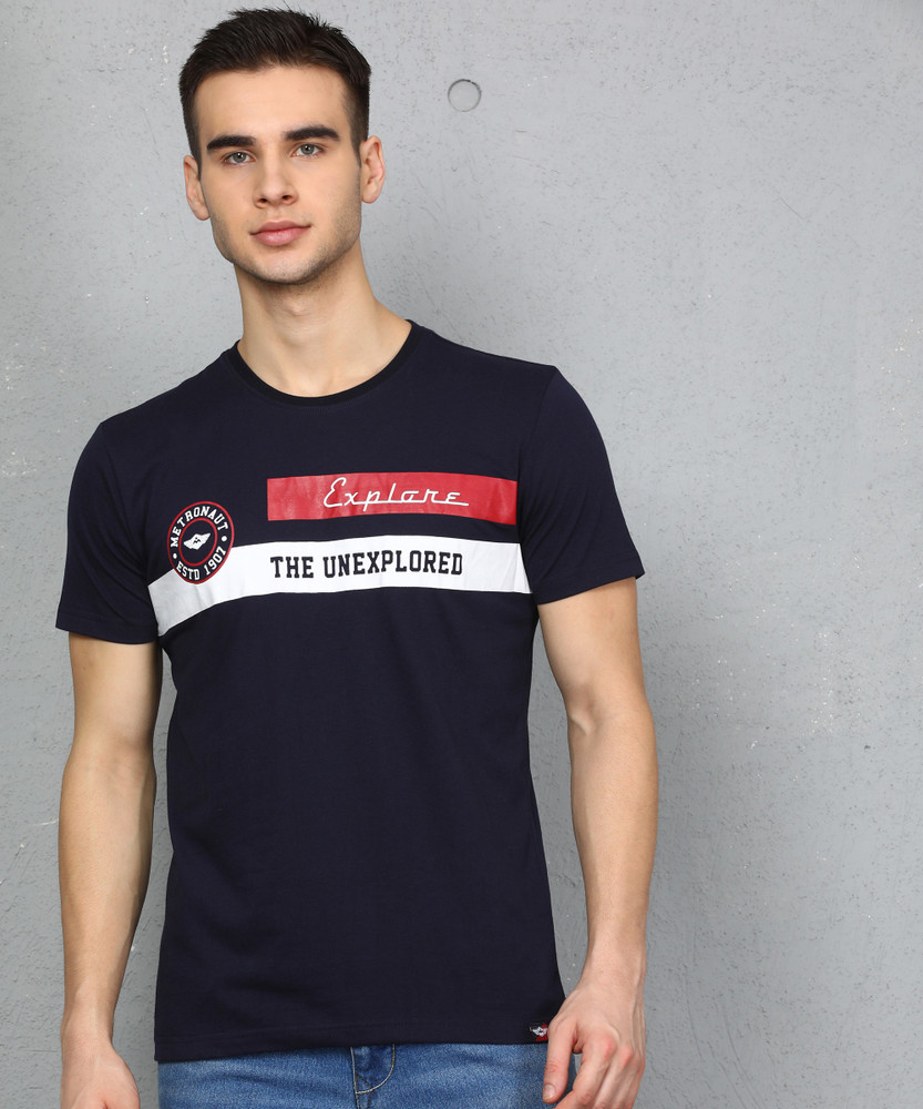 METRONAUT Printed Men Round Neck Dark 