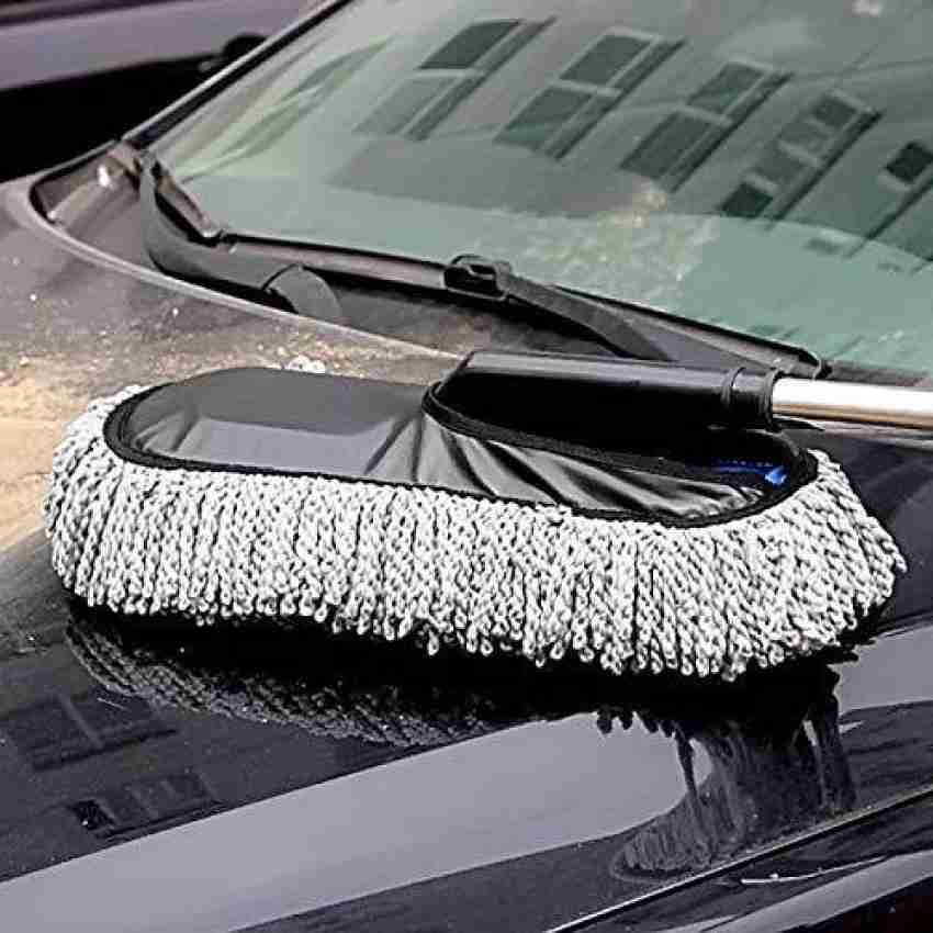 Car Cleaning Duster Car Wash Dust Wax Mop Car Washing Brush with Handle and  Grip(Multicolor)