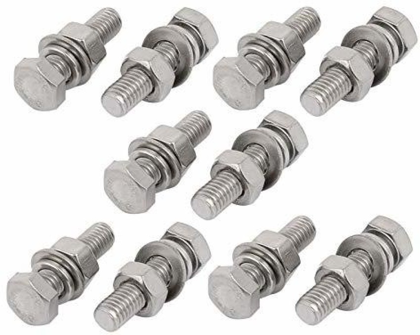 Q1 Beads Nut & Bolt Set 12 Pcs of 1 Inch 8 mm Bolt Nut and 24 Pcs Washers  Hex Head Nut Bolt Price in India - Buy Q1 Beads Nut 