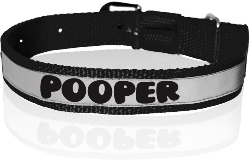 Pooper Printed Reflective Nylon Neck Belt Adjustable Dog Collar