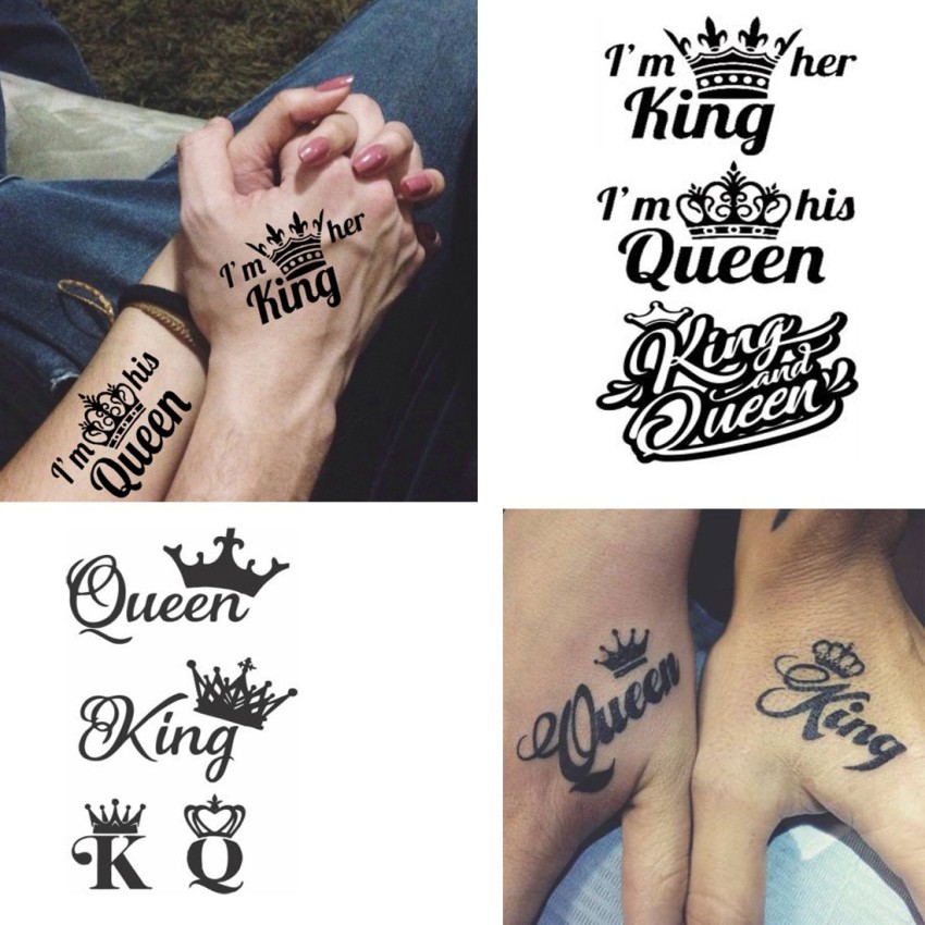 King and Queen Tattoos  Matching couple tattoos Matching tattoos Best couple  tattoos