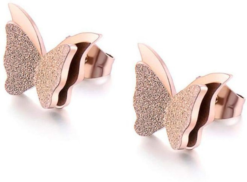 Butterfly Golden Stud Earrings