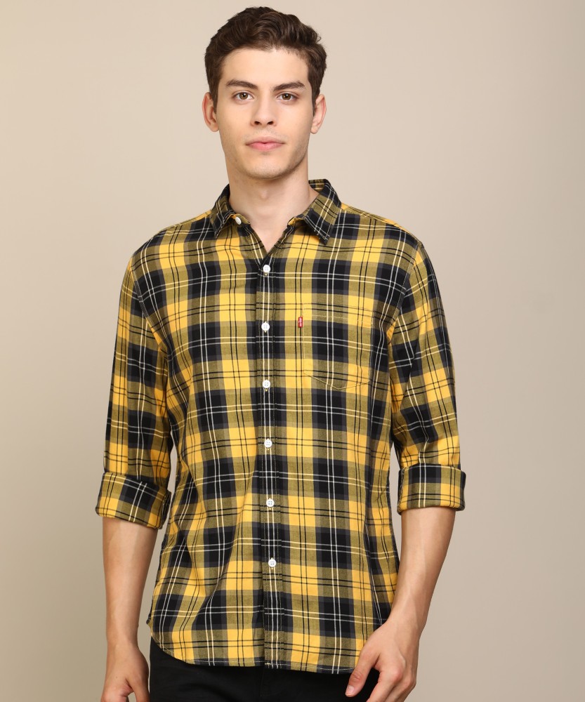 levi's men checkered casual multicolor shirt