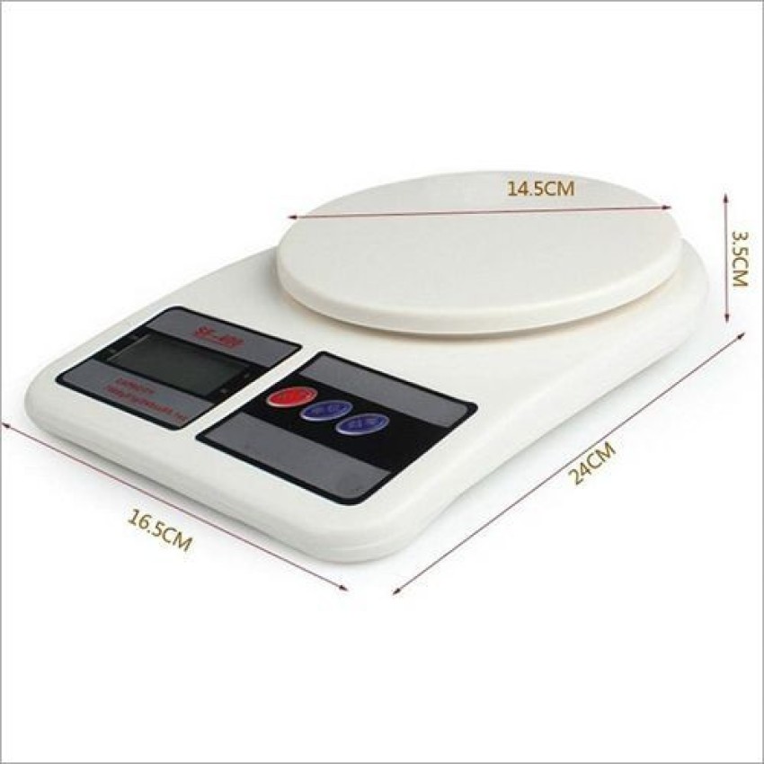 beatXP Kitchen Scale Multipurpose Portable Electronic Digital Weighing  Scale | Weight Machine With Back light LCD Display | White |10 kg | 2 Year