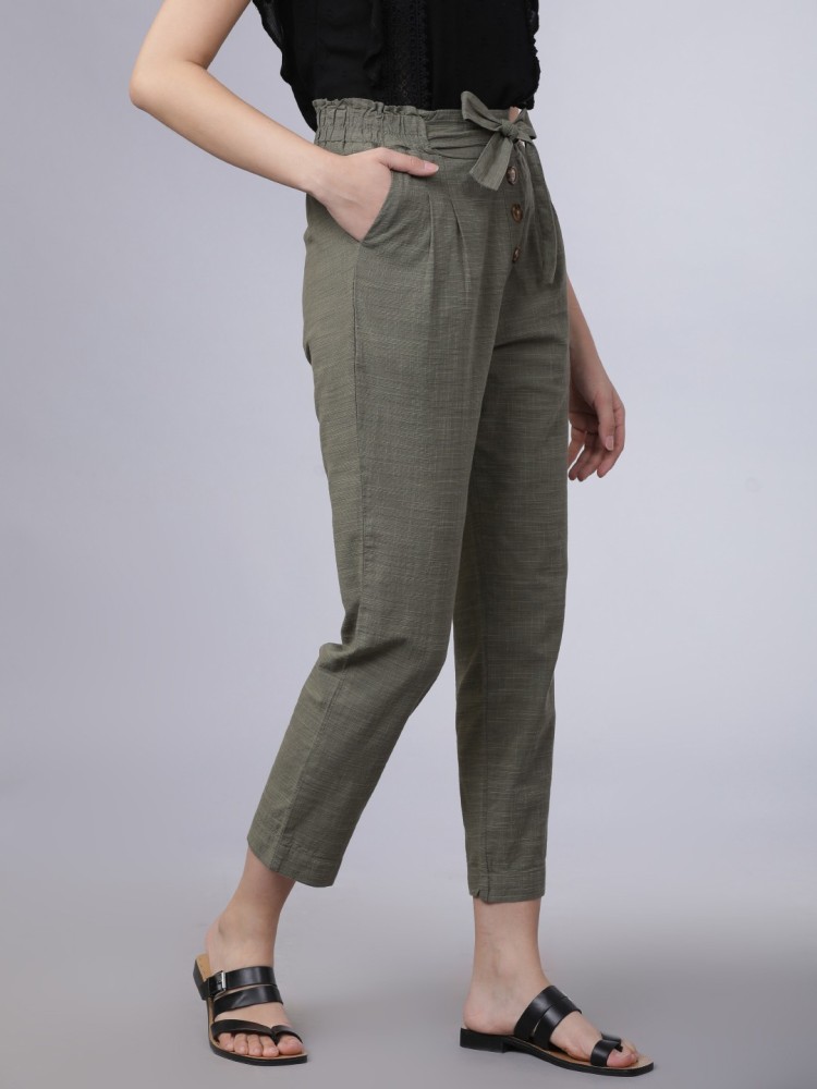 Tokyo Talkies Regular Fit Women Beige Trousers  Price History