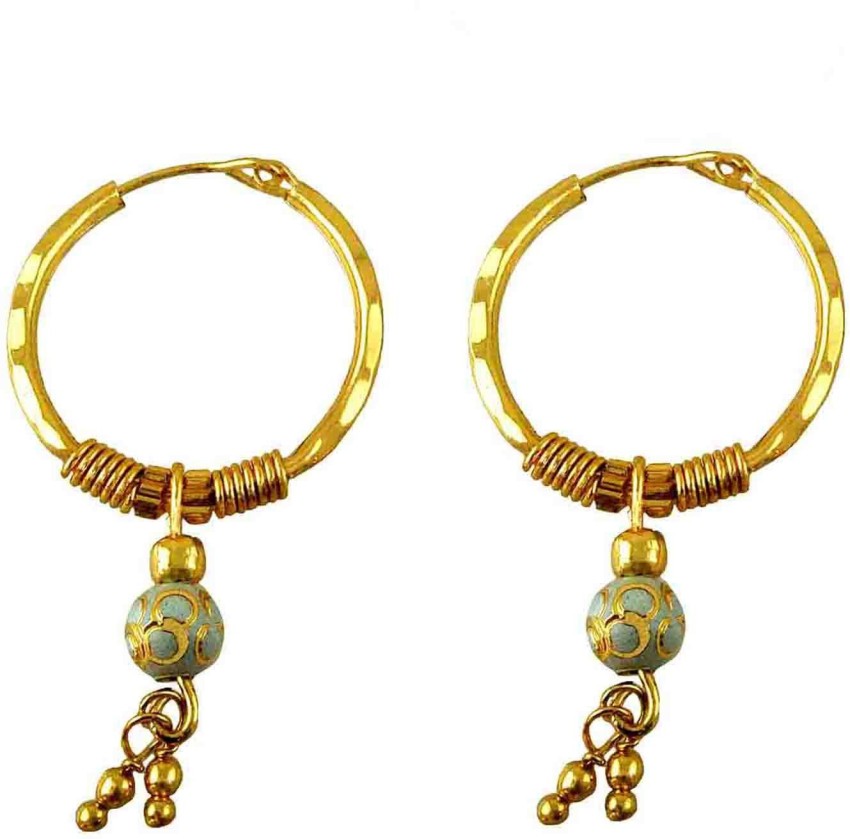 Fancy Hoop Earrings in 9ct Yellow Gold