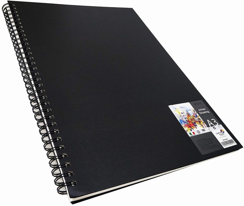 BRuSTRO Black Sketchbook, Wiro Bound, Size A5, 200GSM (40 Sheets) 80 Pages Sketch  Pad Price in India - Buy BRuSTRO Black Sketchbook, Wiro Bound, Size A5,  200GSM (40 Sheets) 80 Pages Sketch