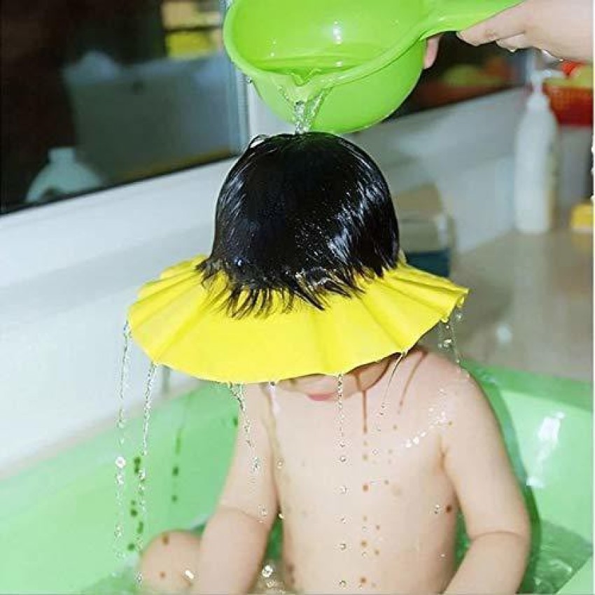 Baby Hair Washing Cap Waterproof Ear Protector Silicone Bathing Shower  Green 最大40OFFクーポン