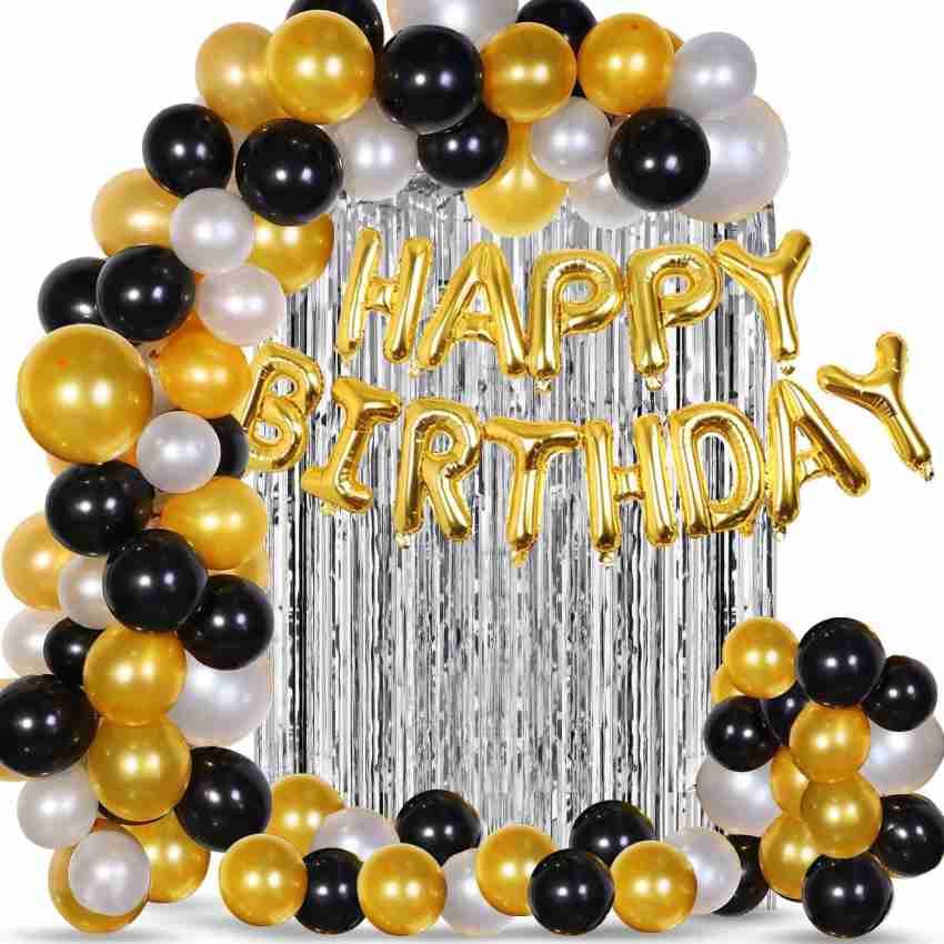 QUARY Yellow, Silver, Black Party Birthday decoration combo Price ...