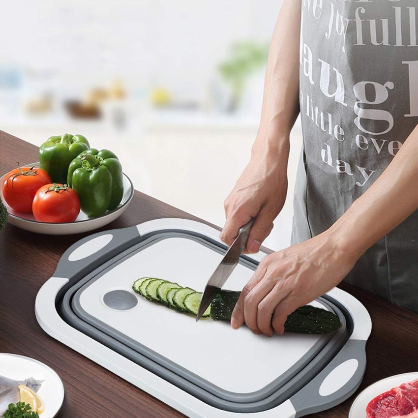 Multifunctional Silicone Based Kitchen Foldable Cutting, Chopping Board