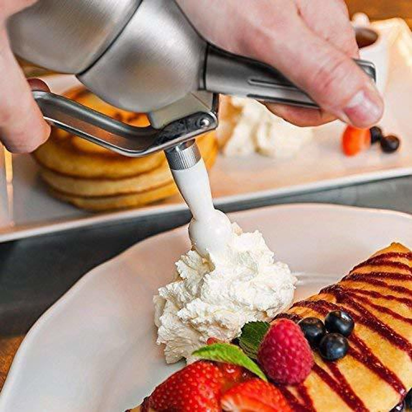 FUZION Aluminum Whipped Cream Dispenser with Whipped Cream Chargers  Stainless Steel N2O Disposable Capsules Cleaning Brush- 500ml/ 3 Decorating  Nozzles Kitchen Tool Set Price in India - Buy FUZION Aluminum Whipped Cream