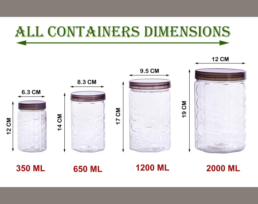 650ml, 23 oz Clear Acrylic Storage Jars Containers with Airtight