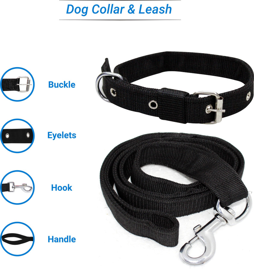 Flipkart SmartBuy Dog Belt Combo of 1 inch Black Collar with Black