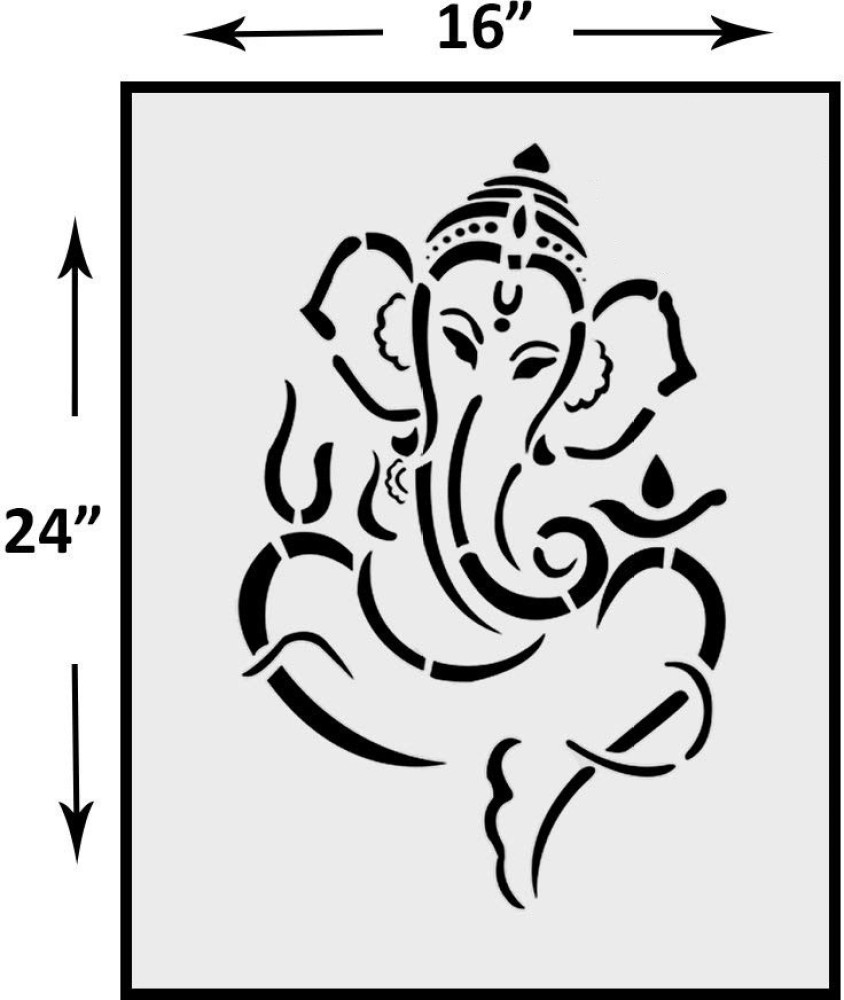GSK Cut Ganesha Reusable DIY Wall Stencil Painting for Home ...