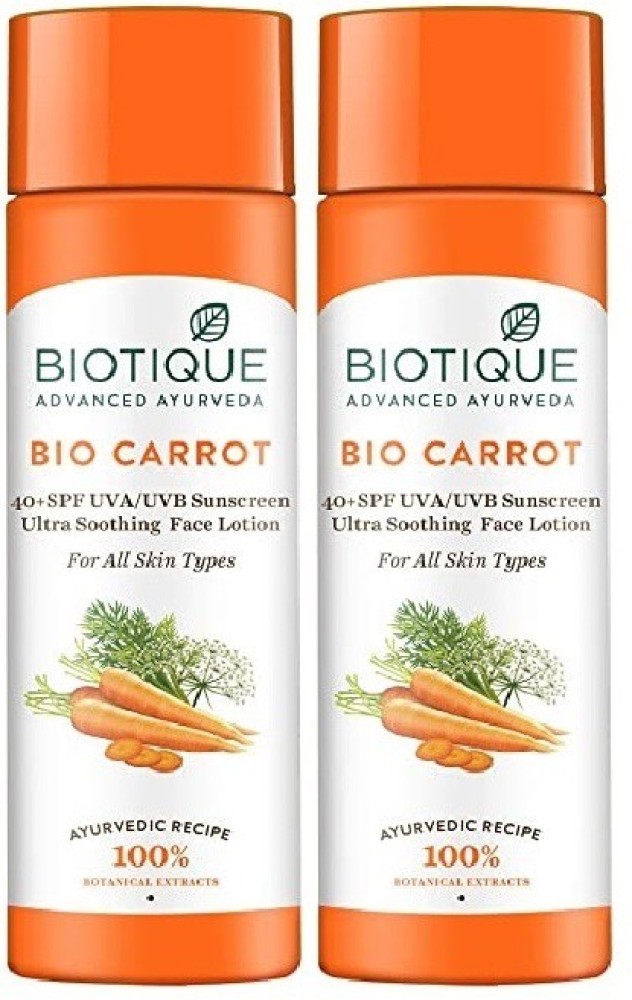 biotique carrot sunscreen ingredients