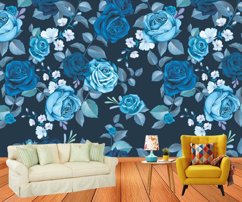 Madagascar Botanical Leaf Blue Wallpaper  Decorating Centre Online