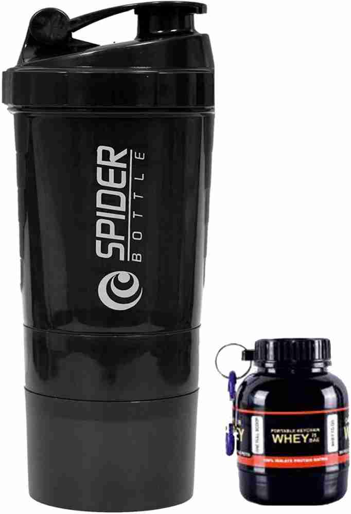 500ml Sport Shaker Bottle 3 Layers Storage Portable Protein