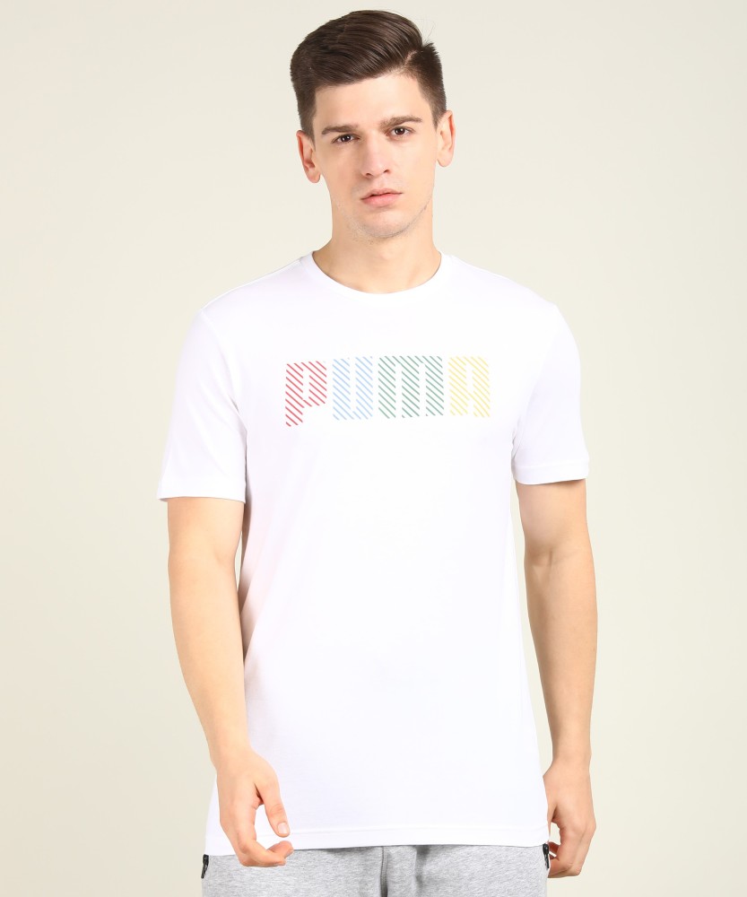 PUMA Printed Men Round Neck T-Shirt - Buy Printed Men Round Neck White T-Shirt Online at Best Prices in | Flipkart.com